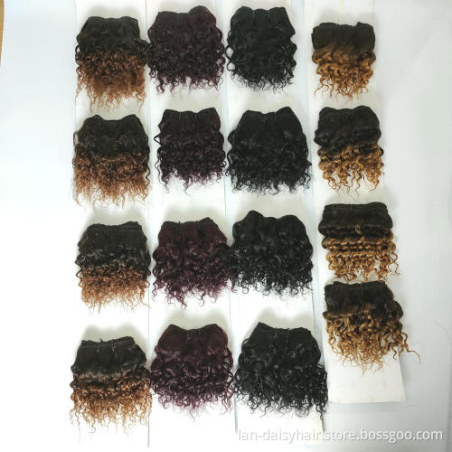 Wholesale one color and T 2 colors  Sweet Jerry curly brazilian hair vendor human hair bundles  4 bundles in one pack
